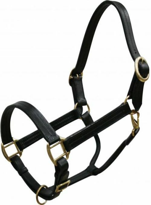 Brown Leather Stable Halter w/Clip - Large Horse Size